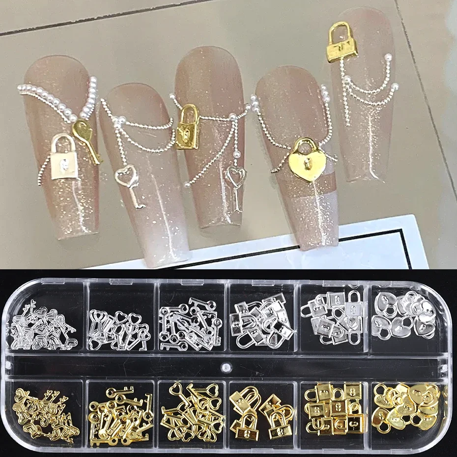 Gold Foil Flakes - 12 griglie oro argento serratura in