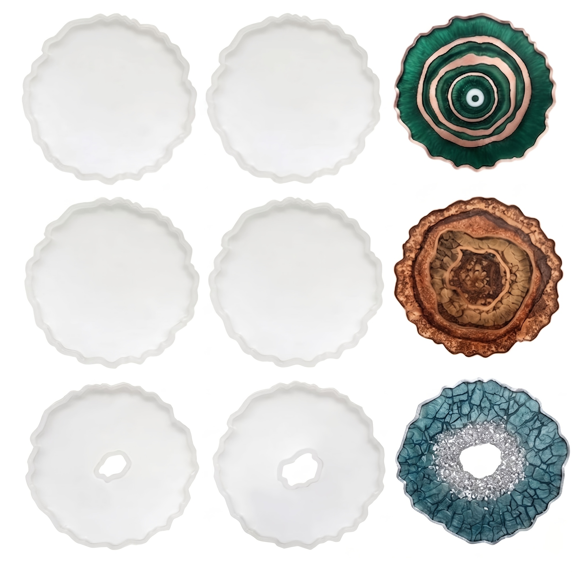 Geode Mold Silicone - 6 stampi in silicone per sottobicchieri
