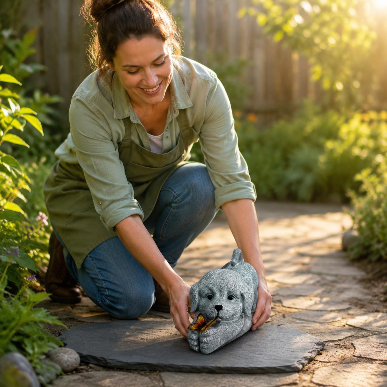 Crafting Resin - Statua di cane solare in resina,