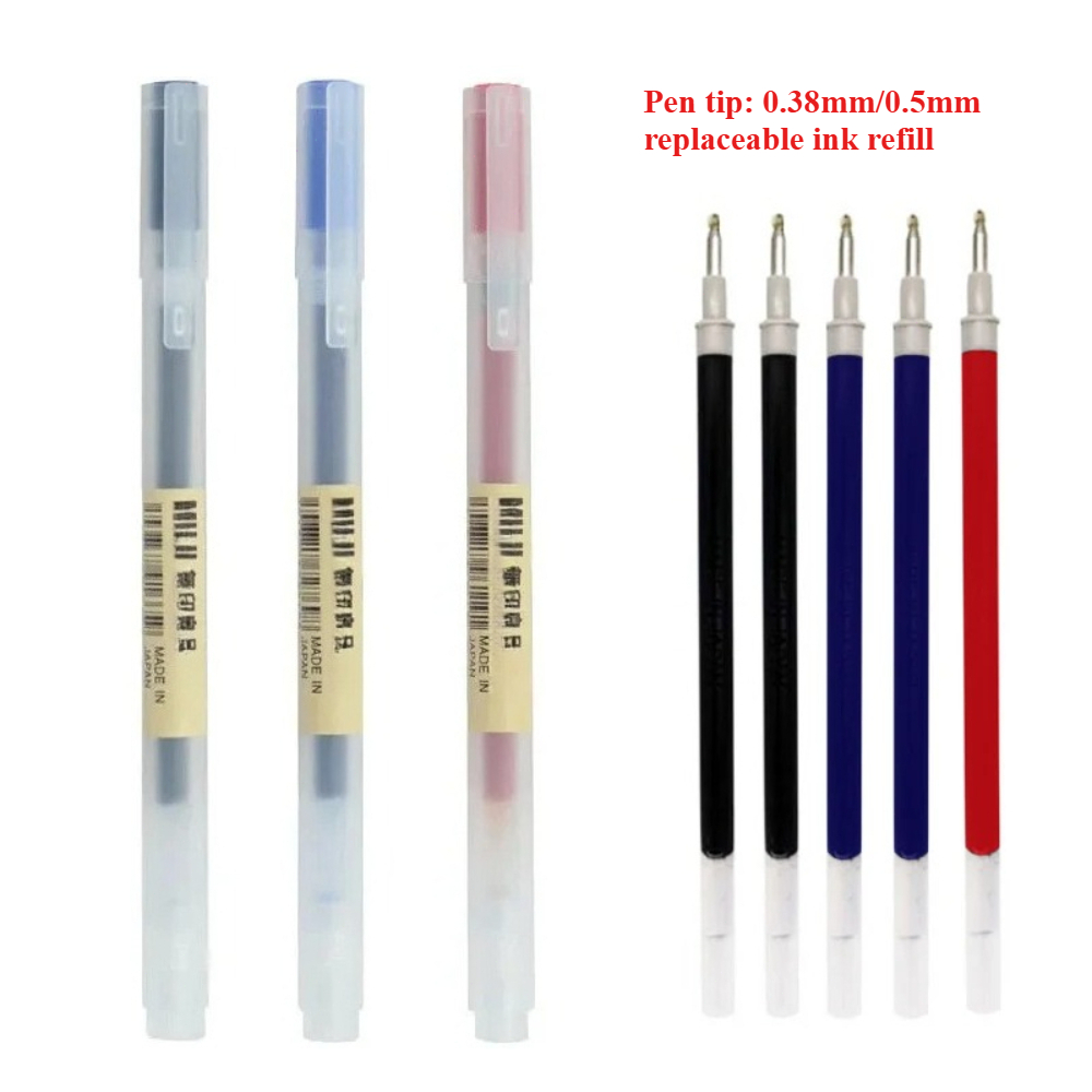Muji Stationery Gel Pen - Ricariche di Inchiostro 0.38/0.5mm per Penne